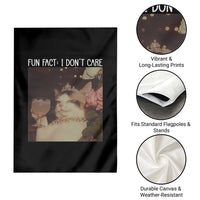 Cat Meme Garden Flag Fun Fact I Dont Care Funny Saying Quote - Wonder Print Shop