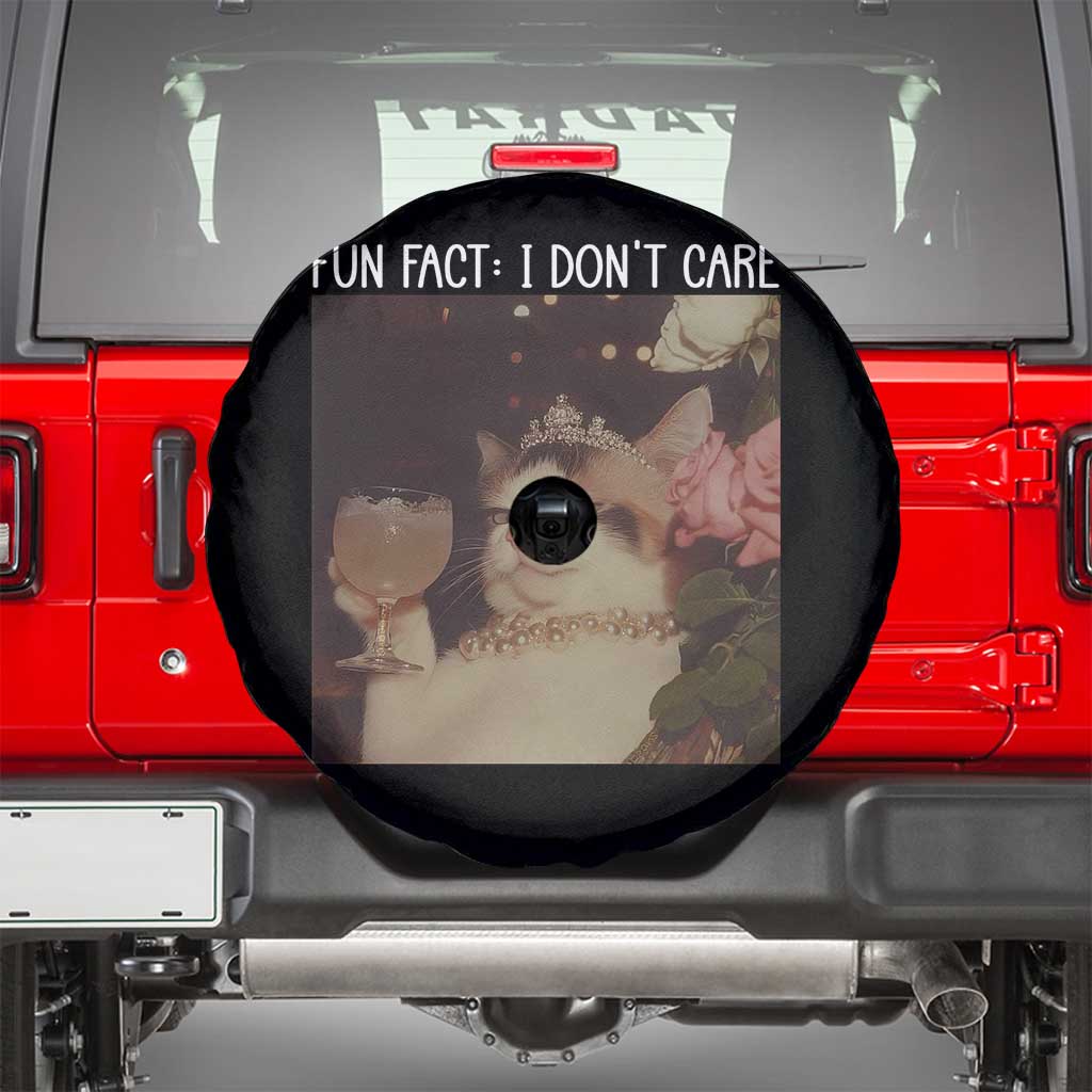 Cat Meme Spare Tire Cover Fun Fact I Dont Care Funny Saying Quote - Wonder Print Shop