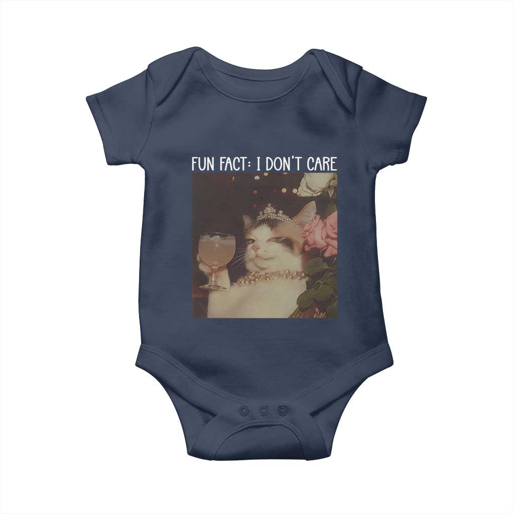 Cat Meme Baby Onesie Fun Fact I Dont Care Funny Saying Quote - Wonder Print Shop