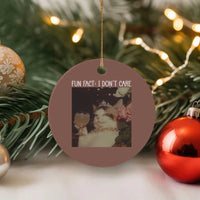 Cat Meme Ceramic Ornament Fun Fact I Dont Care Funny Saying Quote - Wonder Print Shop