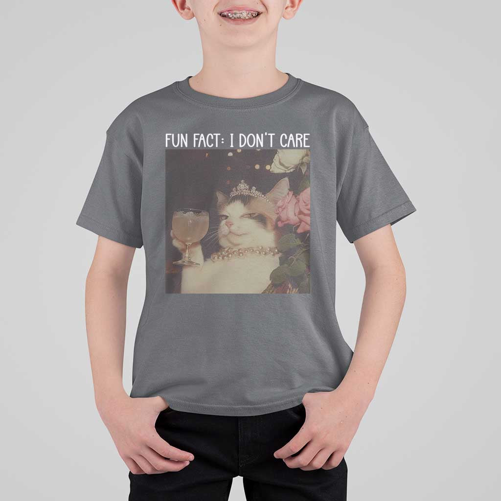 Cat Meme T Shirt For Kid Fun Fact I Dont Care Funny Saying Quote - Wonder Print Shop