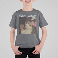 Cat Meme T Shirt For Kid Fun Fact I Dont Care Funny Saying Quote - Wonder Print Shop