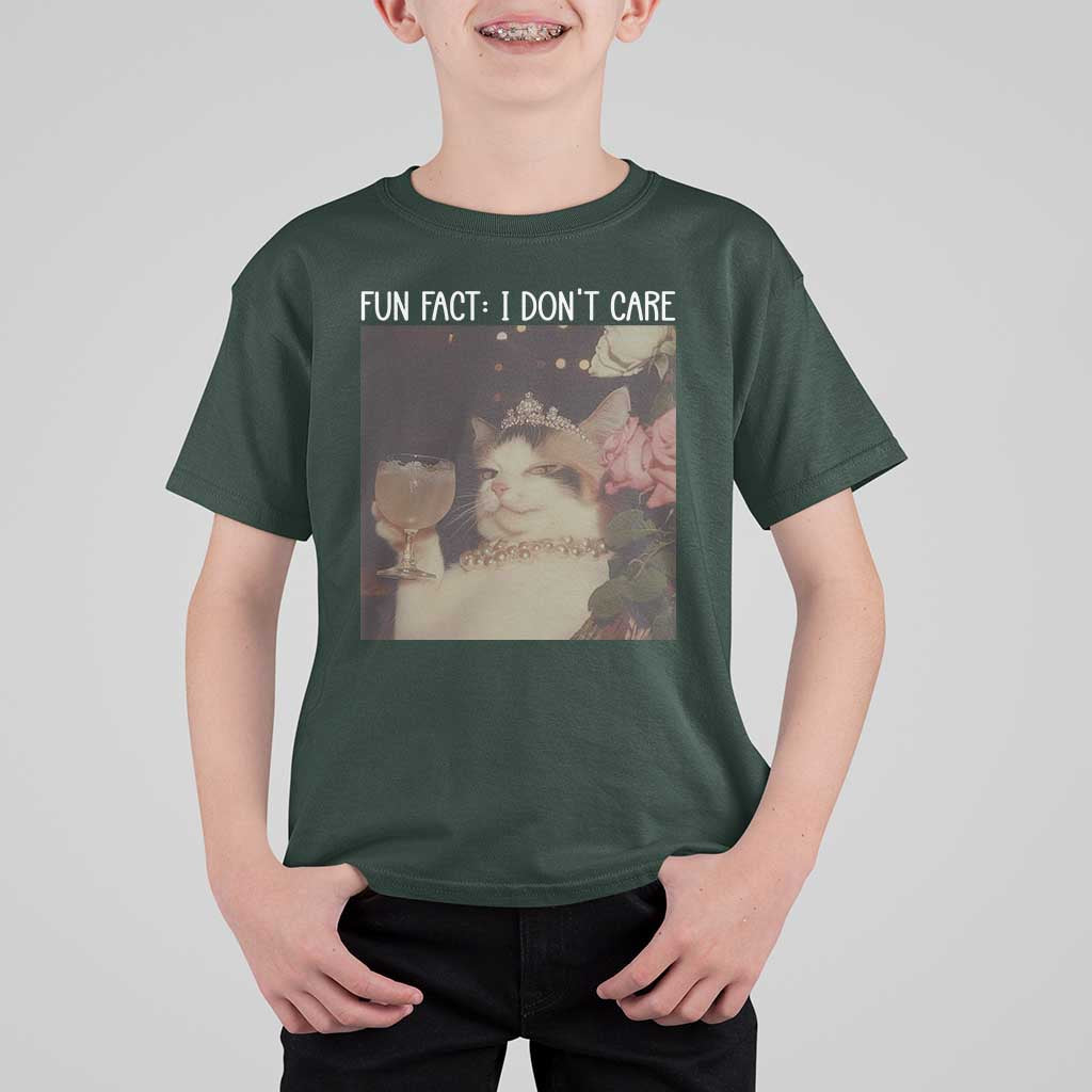 Cat Meme T Shirt For Kid Fun Fact I Dont Care Funny Saying Quote - Wonder Print Shop
