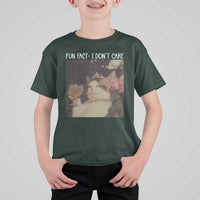 Cat Meme T Shirt For Kid Fun Fact I Dont Care Funny Saying Quote - Wonder Print Shop