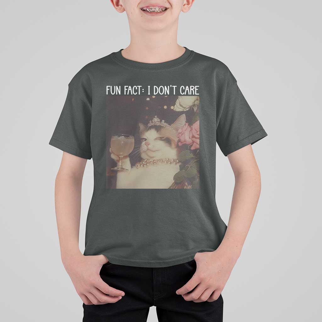 Cat Meme T Shirt For Kid Fun Fact I Dont Care Funny Saying Quote - Wonder Print Shop