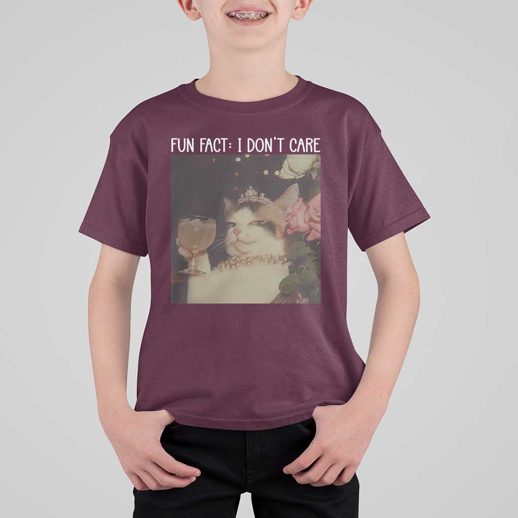 Cat Meme T Shirt For Kid Fun Fact I Dont Care Funny Saying Quote - Wonder Print Shop