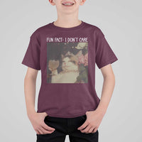 Cat Meme T Shirt For Kid Fun Fact I Dont Care Funny Saying Quote - Wonder Print Shop