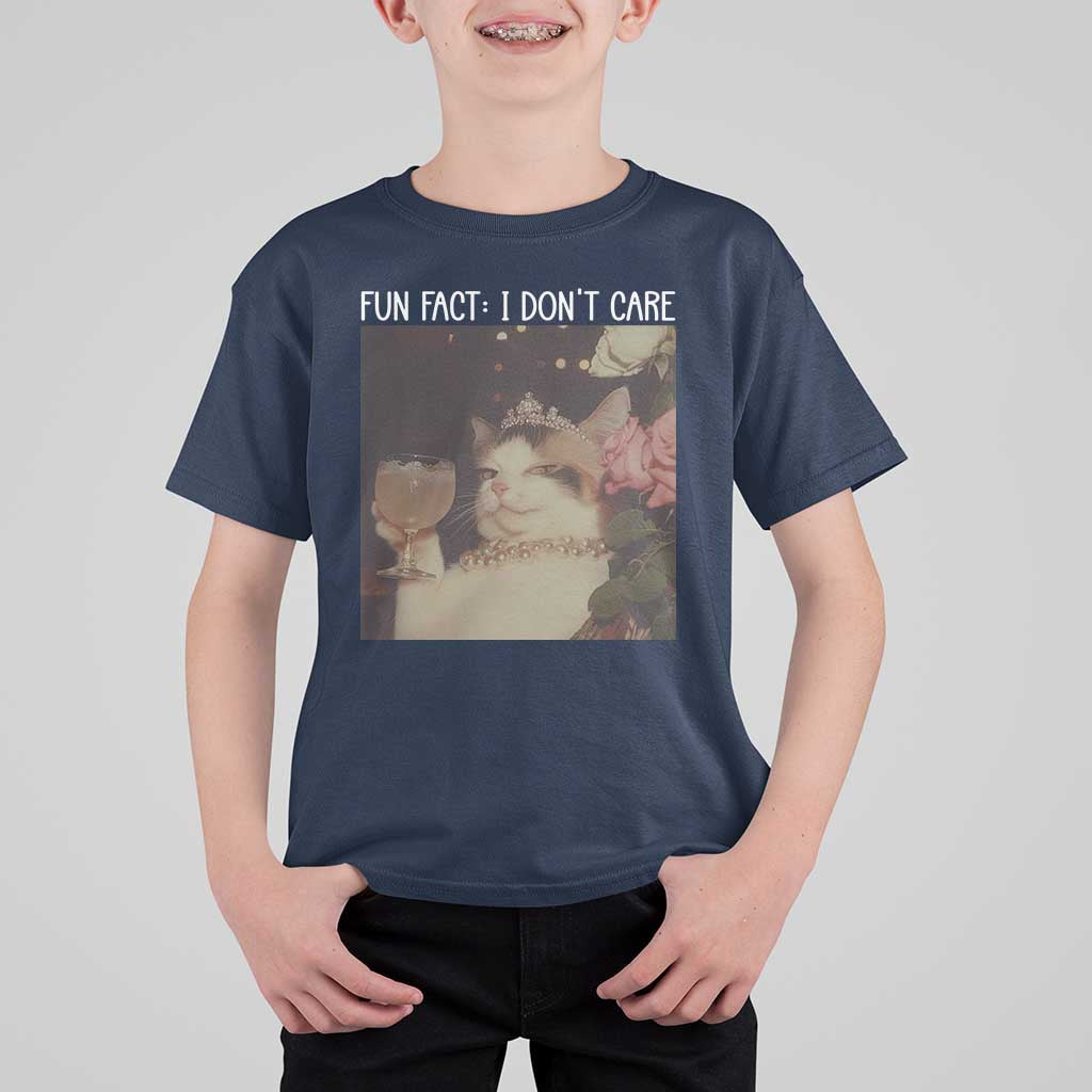 Cat Meme T Shirt For Kid Fun Fact I Dont Care Funny Saying Quote - Wonder Print Shop