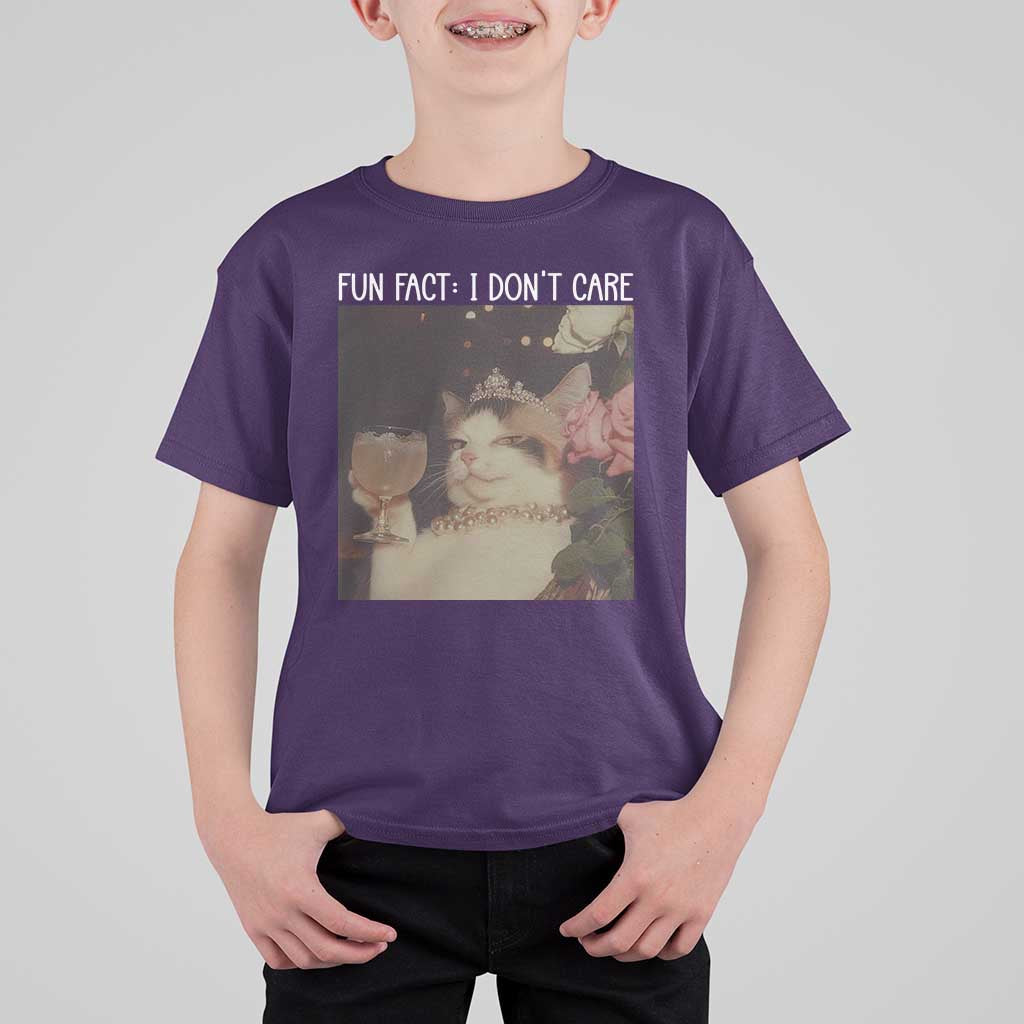 Cat Meme T Shirt For Kid Fun Fact I Dont Care Funny Saying Quote - Wonder Print Shop