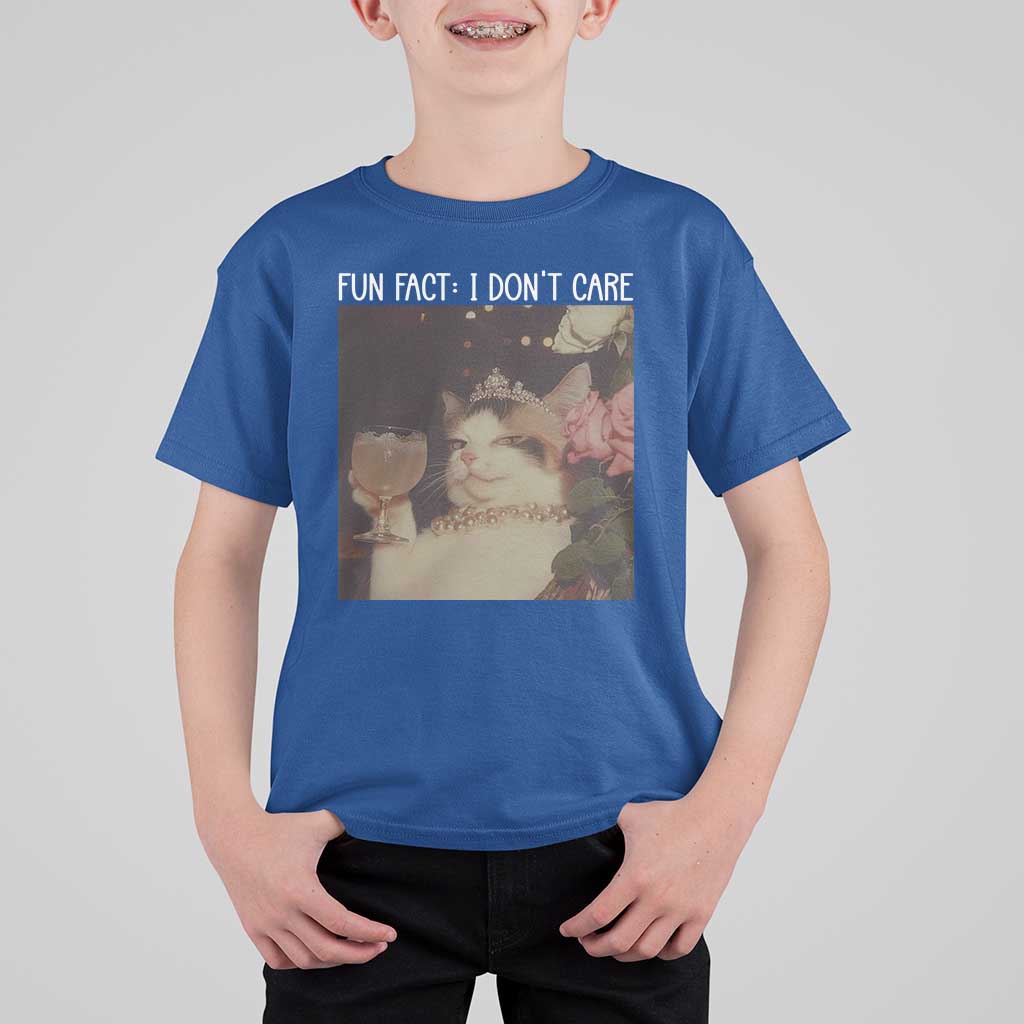 Cat Meme T Shirt For Kid Fun Fact I Dont Care Funny Saying Quote - Wonder Print Shop