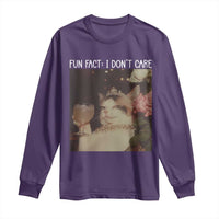 Cat Meme Long Sleeve Shirt Fun Fact I Dont Care Funny Saying Quote - Wonder Print Shop