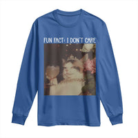 Cat Meme Long Sleeve Shirt Fun Fact I Dont Care Funny Saying Quote - Wonder Print Shop