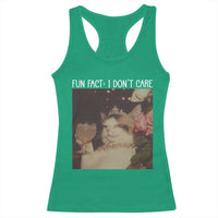 Cat Meme Racerback Tank Top Fun Fact I Dont Care Funny Saying Quote - Wonder Print Shop