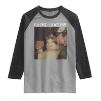Cat Meme Raglan Shirt Fun Fact I Dont Care Funny Saying Quote - Wonder Print Shop
