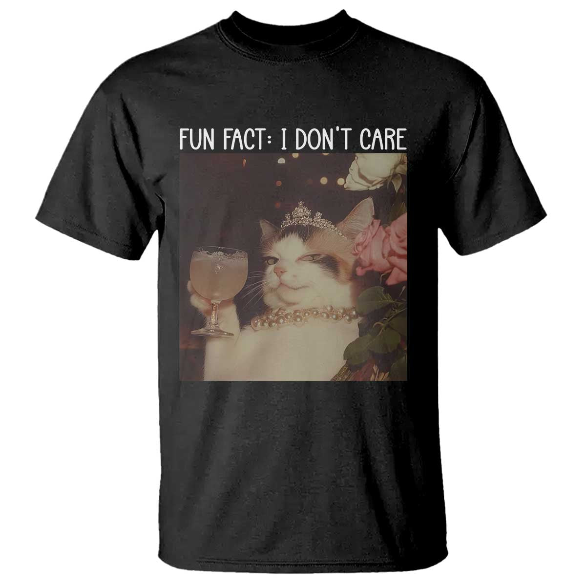 Cat Meme T Shirt Fun Fact I Dont Care Funny Saying Quote - Wonder Print Shop