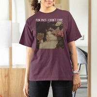 Cat Meme T Shirt For Women Fun Fact I Dont Care Funny Saying Quote - Wonder Print Shop