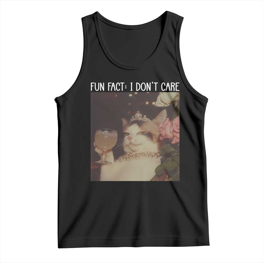 Cat Meme Tank Top Fun Fact I Dont Care Funny Saying Quote - Wonder Print Shop