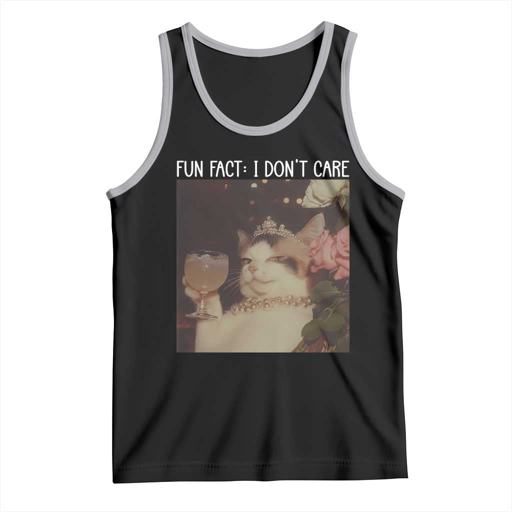 Cat Meme Tank Top Fun Fact I Dont Care Funny Saying Quote - Wonder Print Shop