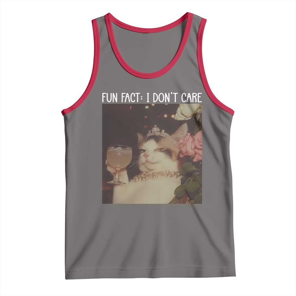 Cat Meme Tank Top Fun Fact I Dont Care Funny Saying Quote - Wonder Print Shop