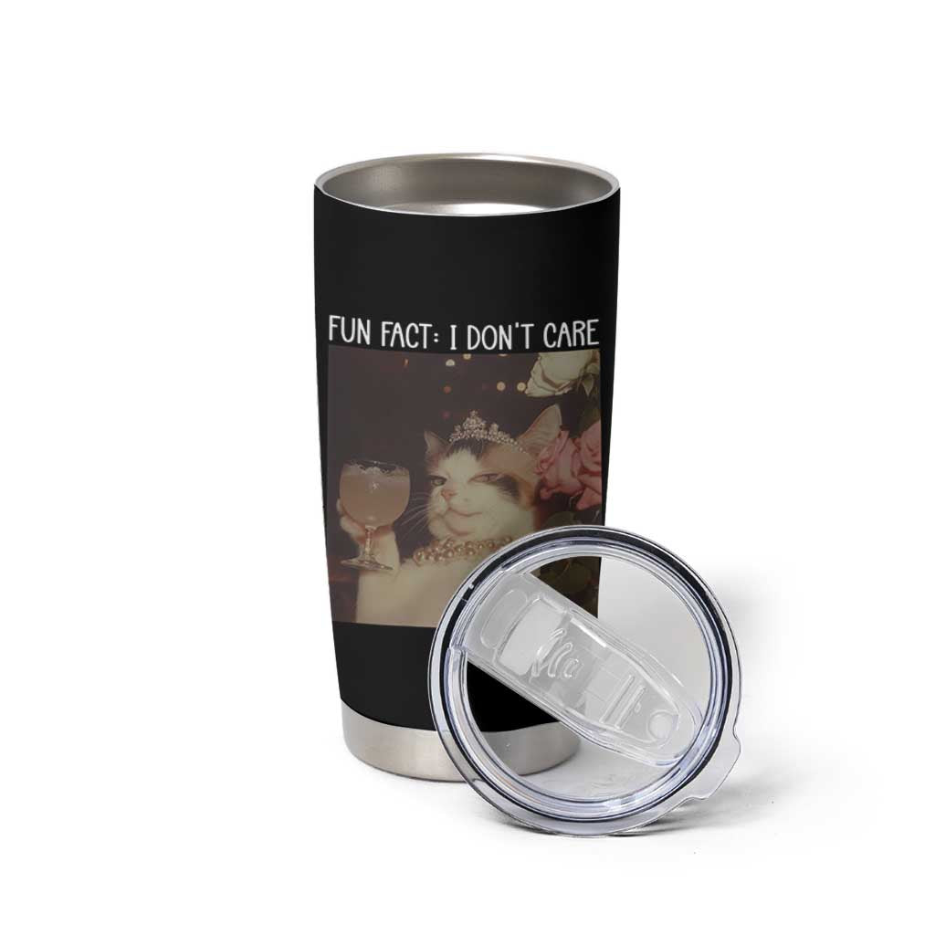 Cat Meme Tumbler Cup Fun Fact I Dont Care Funny Saying Quote - Wonder Print Shop