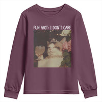 Cat Meme Youth Sweatshirt Fun Fact I Dont Care Funny Saying Quote - Wonder Print Shop