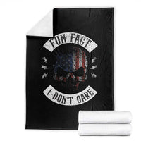 Fun Fact I Dont Care Throw Blanket Retro US Flag Skull Skeleton Funny Saying Quote