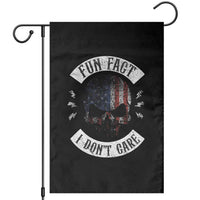Fun Fact I Dont Care Garden Flag Retro US Flag Skull Skeleton Funny Saying Quote
