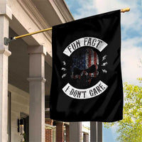 Fun Fact I Dont Care Garden Flag Retro US Flag Skull Skeleton Funny Saying Quote