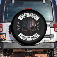 Fun Fact I Dont Care Spare Tire Cover Retro US Flag Skull Skeleton Funny Saying Quote