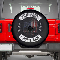 Fun Fact I Dont Care Spare Tire Cover Retro US Flag Skull Skeleton Funny Saying Quote