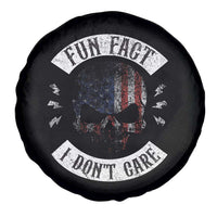 Fun Fact I Dont Care Spare Tire Cover Retro US Flag Skull Skeleton Funny Saying Quote