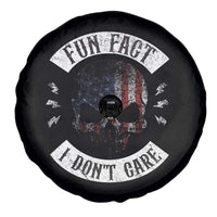 Fun Fact I Dont Care Spare Tire Cover Retro US Flag Skull Skeleton Funny Saying Quote