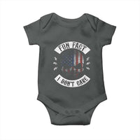 Fun Fact I Dont Care Baby Onesie Retro US Flag Skull Skeleton Funny Saying Quote