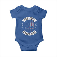 Fun Fact I Dont Care Baby Onesie Retro US Flag Skull Skeleton Funny Saying Quote