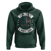 Fun Fact I Dont Care Hoodie Retro US Flag Skull Skeleton Funny Saying Quote
