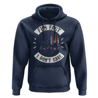 Fun Fact I Dont Care Hoodie Retro US Flag Skull Skeleton Funny Saying Quote