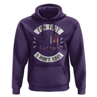 Fun Fact I Dont Care Hoodie Retro US Flag Skull Skeleton Funny Saying Quote