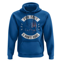 Fun Fact I Dont Care Hoodie Retro US Flag Skull Skeleton Funny Saying Quote