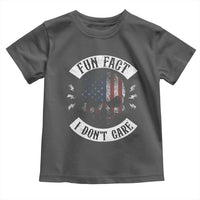 Fun Fact I Dont Care Toddler T Shirt Retro US Flag Skull Skeleton Funny Saying Quote
