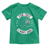 Fun Fact I Dont Care Toddler T Shirt Retro US Flag Skull Skeleton Funny Saying Quote