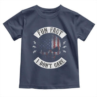 Fun Fact I Dont Care Toddler T Shirt Retro US Flag Skull Skeleton Funny Saying Quote