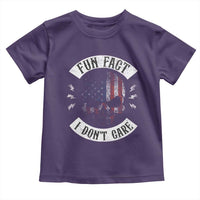 Fun Fact I Dont Care Toddler T Shirt Retro US Flag Skull Skeleton Funny Saying Quote