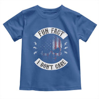 Fun Fact I Dont Care Toddler T Shirt Retro US Flag Skull Skeleton Funny Saying Quote