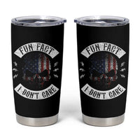 Fun Fact I Dont Care Tumbler Cup Retro US Flag Skull Skeleton Funny Saying Quote