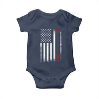 American Flag Rosary Catholic Cross Baby Onesie