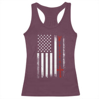 American Flag Rosary Catholic Cross Racerback Tank Top