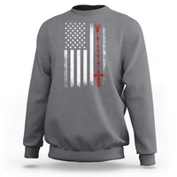 American Flag Rosary Catholic Cross Sweatshirt
