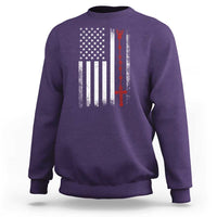 American Flag Rosary Catholic Cross Sweatshirt