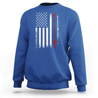 American Flag Rosary Catholic Cross Sweatshirt