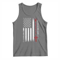 American Flag Rosary Catholic Cross Tank Top